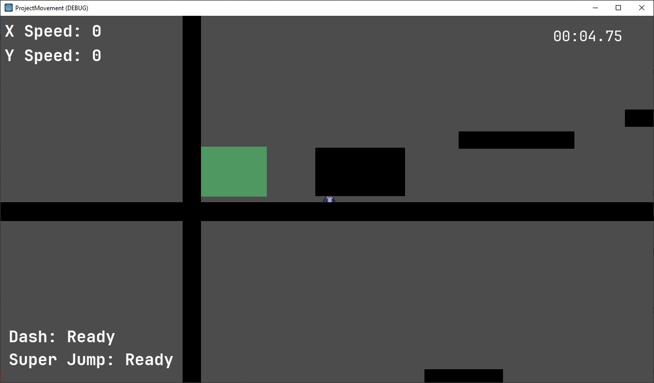 a jumble of rectangles vaguely reminiscent of a level with the player character visibly clipping into them