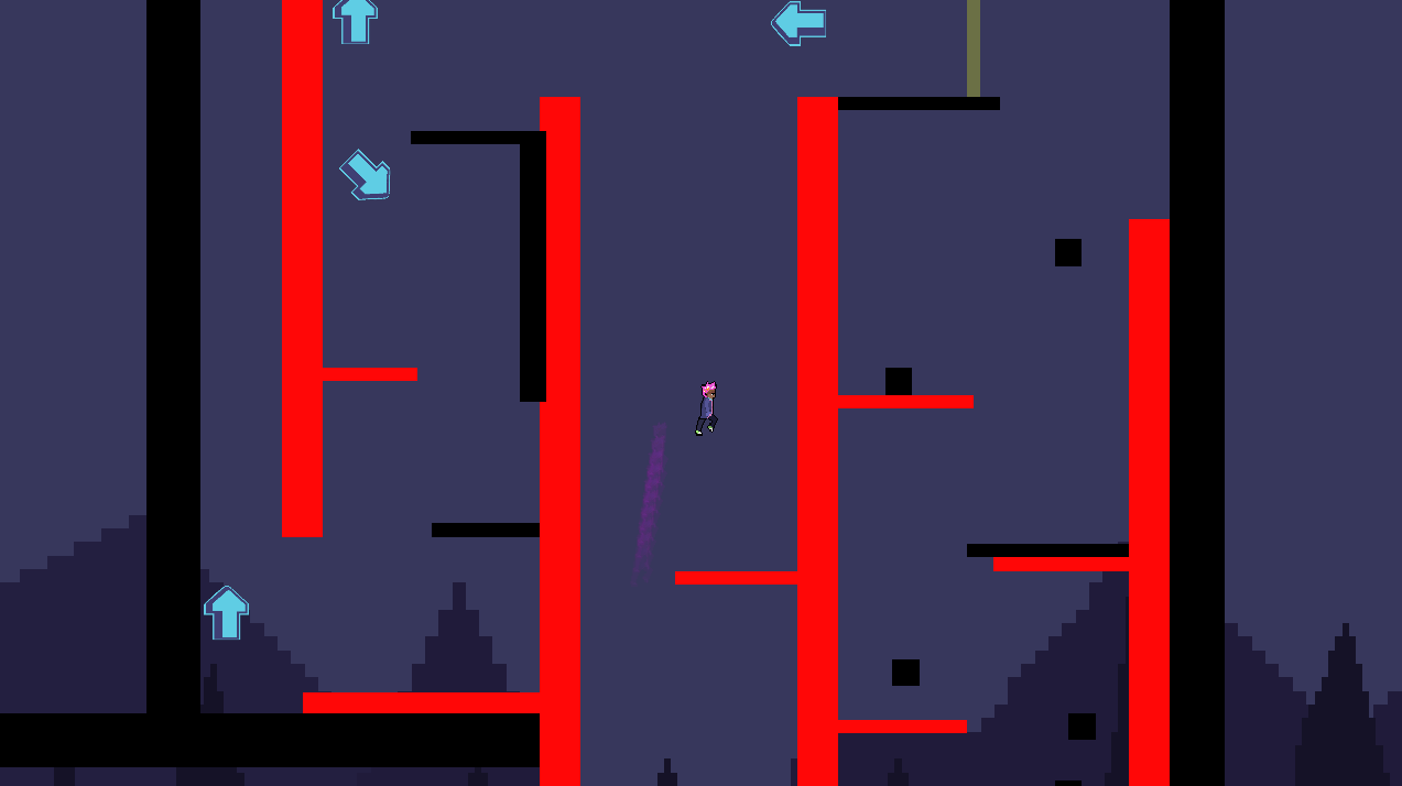 the player jump and dashing the the pillars level of project movement